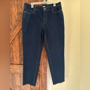 Lands' End Women's Deep Indigo Straight Leg Jeans. Size 16